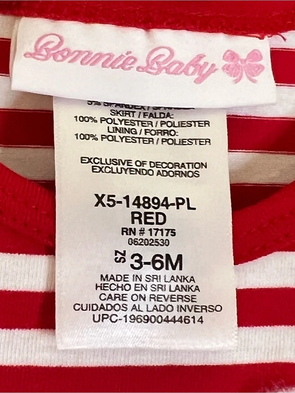 Bonnie Baby Red White Santa Tulle Tutu with leggings size 3-6 month